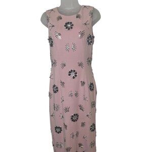 Mac Duggal Mauve Pink Gem Embellished Maxi Dress Sample Size 2